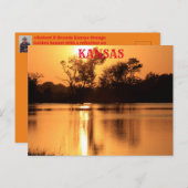 水反射ポストカード付きカンザスサンセット ポストカード (正面/裏面)