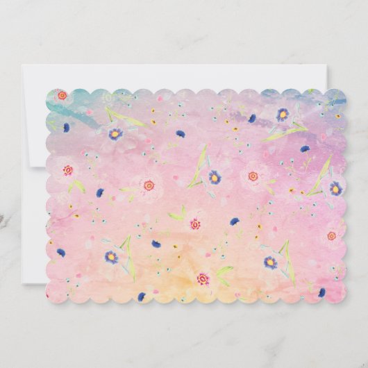 水受け（1月20日～2月18日）トレンディー誕生日 招待状 (裏面)