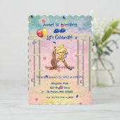 水受け(1月20日~2月18日)トレンディー誕生日 招待状 (スタンド正面)