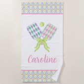 水名門私立校風の色のピクレアーガイルボール ビーチタオル (正面)