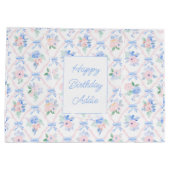 水名門私立校風の色の弓とフローラのカスタマイズ ラージペーパーバッグ (裏面)