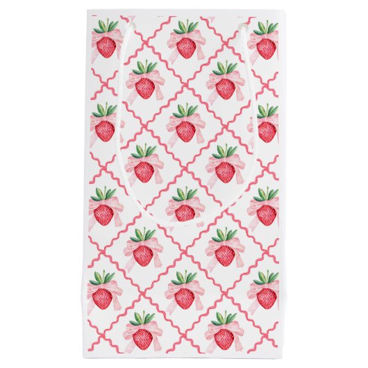 水名門私立校風の色イチゴ甘い スモールペーパーバッグ (正面)