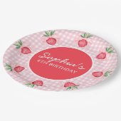 水名門私立校風の色イチゴ甘い ペーパープレート (アングル)