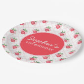 水名門私立校風の色イチゴ甘い ペーパープレート (アングル)