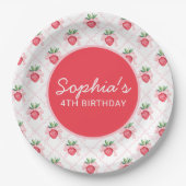 水名門私立校風の色イチゴ甘い ペーパープレート (正面)