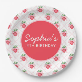 水名門私立校風の色イチゴ甘い ペーパープレート