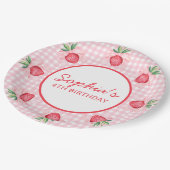 水名門私立校風の色イチゴ甘い ペーパープレート (アングル)