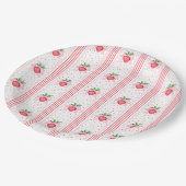 水名門私立校風の色イチゴ甘い ペーパープレート (アングル)