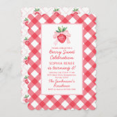 水名門私立校風の色イチゴ甘い 招待状 (正面/裏面)