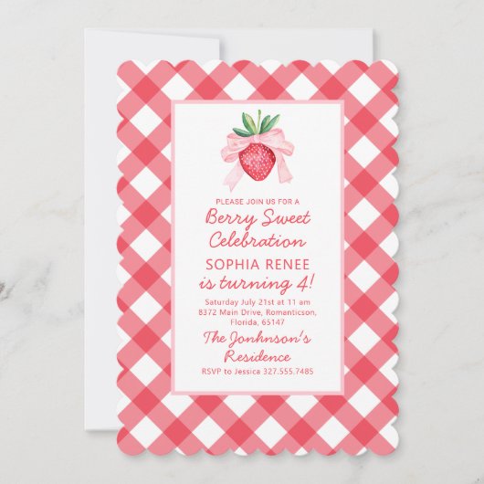 水名門私立校風の色イチゴ甘い 招待状 (正面)