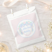 水名門私立校風の色クレスト最初の誕生日 フェイバーバッグ (クリップ留めされた状態)