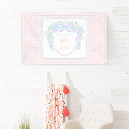 水名門私立校風の色クレスト誕生日ビニールバナー 横断幕 (インサイチュ)