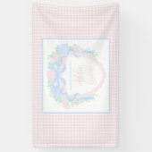 水名門私立校風の色クレスト誕生日ビニールバナー 横断幕 (縦)