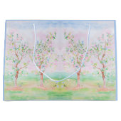 水名門私立校風の色チノかわいらしイセリーブルー ラージペーパーバッグ (正面)