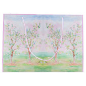 水名門私立校風の色チノイかわいらしズリーラベンダー ラージペーパーバッグ (裏面)