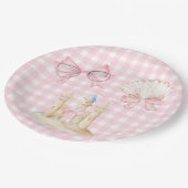 水名門私立校風の色ビーチシーシェルパーティー ペーパープレート (アングル)