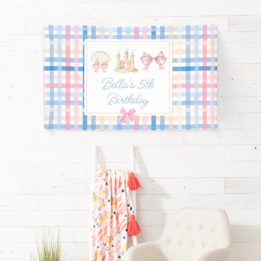 水名門私立校風の色ビーチパーティー 横断幕 (インサイチュ)