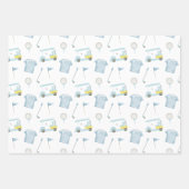 水名門私立校風の色ブルーゴルフポロシャツ ラッピングペーパーシート (正面2)