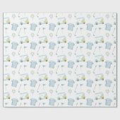 水名門私立校風の色ブルーゴルフポロシャツ ラッピングペーパー (フラット)