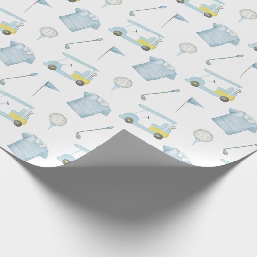 水名門私立校風の色ブルーゴルフポロシャツ ラッピングペーパー (角)