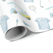 水名門私立校風の色ブルーゴルフポロシャツ ラッピングペーパー (ロールコーナー)