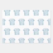 水名門私立校風の色ブルーモノグラムゴルフポロシャツ ラッピングペーパーシート (正面)