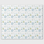 水名門私立校風の色ブルーモノグラムゴルフポロシャツ ラッピングペーパー (フラット)