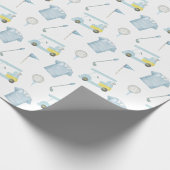 水名門私立校風の色ブルーモノグラムゴルフポロシャツ ラッピングペーパー (角)