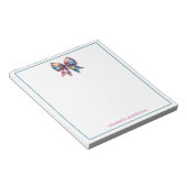 水名門私立校風の色格子弓パーソナライズされた ノートパッド (アングル)