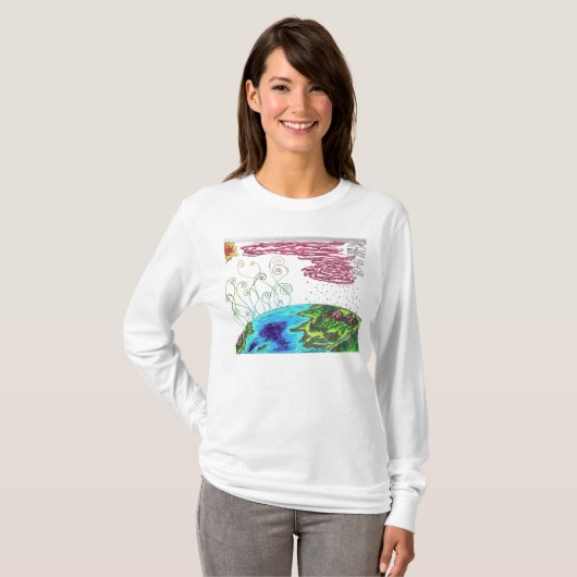 水周期のフード付きスウェットシャツ Tシャツ (正面フル)