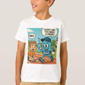 水和おもしろい漫画プリント。 Tシャツ (正面)