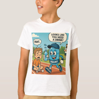 水和おもしろい漫画プリント。 Tシャツ