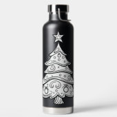 水和すてき：クリスマスツリー – 装飾された ウォーターボトル (左面)