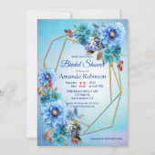 水図解入りの、写真付きの彩月花ブライダルシャワー 招待状 (正面)