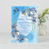 水図解入りの、写真付きの彩月花ブライダルシャワー 招待状 (スタンド正面)