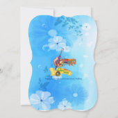 水図解入りの、写真付きの彩月花ブライダルシャワー 招待状 (裏面)