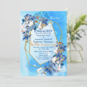 水図解入りの、写真付きの彩月花婚約 招待状 (スタンド正面)