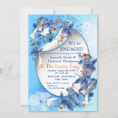 水図解入りの、写真付きの彩月花婚約 招待状 (正面)