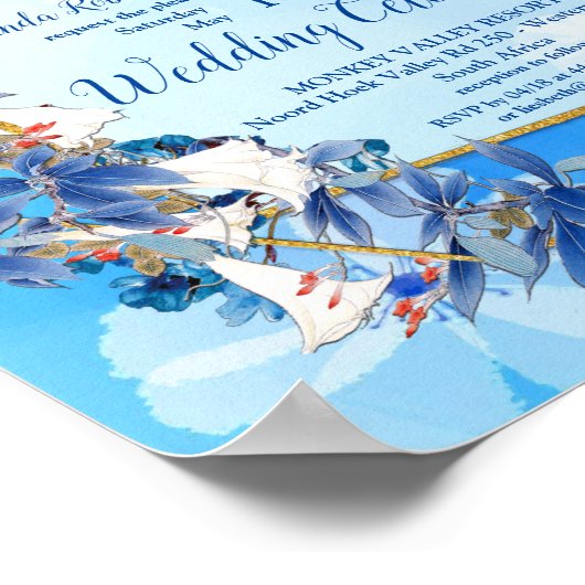 水図解入りの、写真付きの彩月花結婚の ポスター (角)