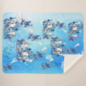 水図解入りの、写真付きの彩月花 シェルパブランケット (正面(横))