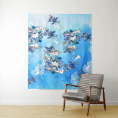 水図解入りの、写真付きの彩月花 タペストリー (インサイチュ)