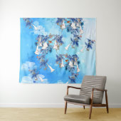 水図解入りの、写真付きの彩月花 タペストリー (インサイチュ(横))