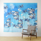 水図解入りの、写真付きの彩月花 タペストリー (インサイチュ(横))