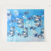 水図解入りの、写真付きの彩月花 タペストリー (正面(横))