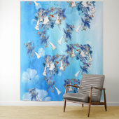 水図解入りの、写真付きの彩月花 タペストリー (インサイチュ)