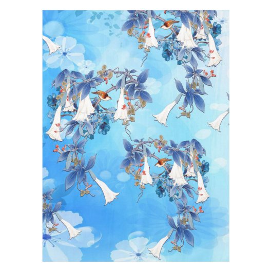 水図解入りの、写真付きの彩月花 テーブルクロス (正面)