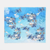 水図解入りの、写真付きの彩月花 フリースブランケット (正面(横))