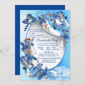 水図解入りの、写真付きの彩月花 招待状 (正面/裏面)