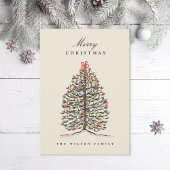 水図解入りの、写真付きの色のビクトリアンクリスマスツリー シーズンカード