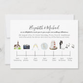 水図解入りの、写真付きの色の教会のタイムラ結婚イン 招待状 (正面)